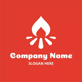 Wood Logo White Firewood and Fire Flame logo design