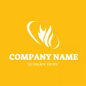 Industrial Logo White Flames and Circle logo design