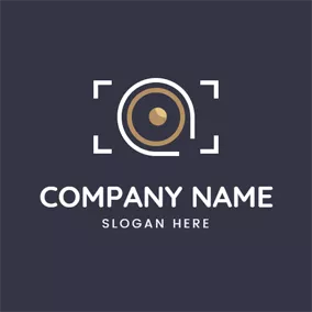 Camera Logo White Frame and Camera Lens logo design