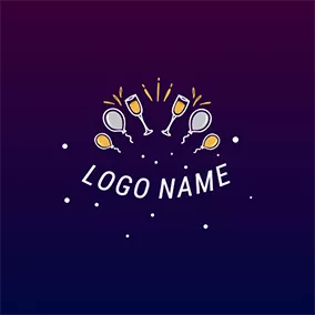 Balloon Logo White Glass and Gray Balloon logo design