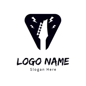 Art - White Guitar  & Strong Rhythm logo design