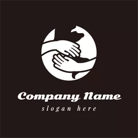 Environment & Green Logo White Hand and Earth logo design