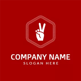 Victory Logo White Hand and Letter V logo design