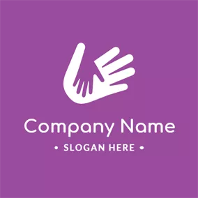Daycare Logo White Hand Print and Daycare logo design