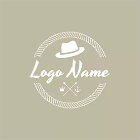 Fashion & Beauty Logo White Hat and Cross Arrow logo design