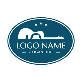 Blues Logo White Hat and Guitar logo design