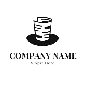 Paper Logo White Hat and Newspaper logo design