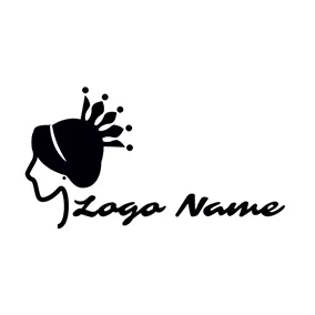 Queen Logo White Head and Black Hat logo design