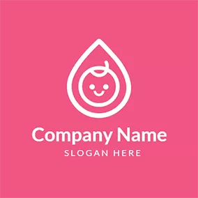 Ear Logo White Heart and Baby Face logo design