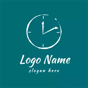 Club Logo White Horologe and Pen logo design