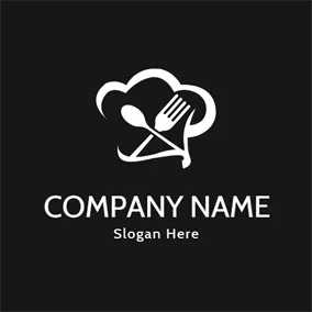 Cooking Logo White Knife and Fork logo design