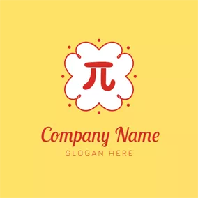 Pi Logo White Lacework and Red Pi logo design