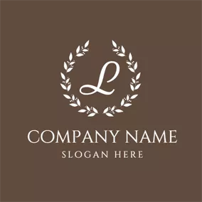 Letter Logo White Leaf and Abstract Letter L logo design