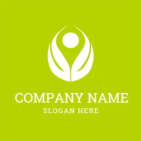 Abstract Logo White Leaf and Sun logo design