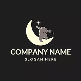 Children & Childcare Logo White Moon and Cartoon Figure logo design