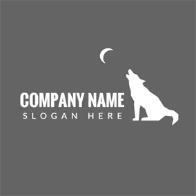 動物園logo White Moon and Wolf logo design