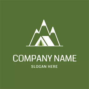 Tent Logo White Mountain and Tent logo design