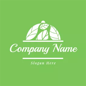 Agriculture Logo White Organic Leaf Icon logo design