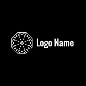 Abstract Logo White Outline and Polygon logo design