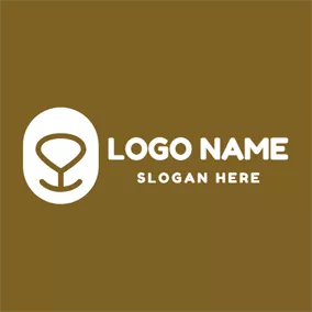 クマのロゴ White Oval and Bear Nose logo design