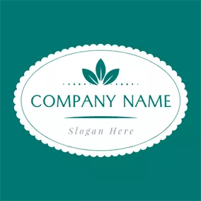 Life Logo White Oval and Green Leaf logo design