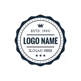 Art - White Postmark With Black Lace logo design