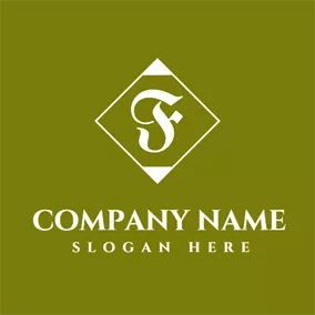 Logótipo F White Rhombus and Letter F logo design