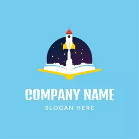 Science & Technology Logo White Rocket and Purple Space logo design