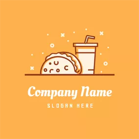 Catering Logo White Sandwich Hamburger and Drink logo design