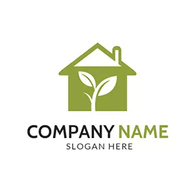 Life Logo White Sapling and Green Home logo design