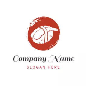 Shrimp Logo White Shrimp and Rice logo design