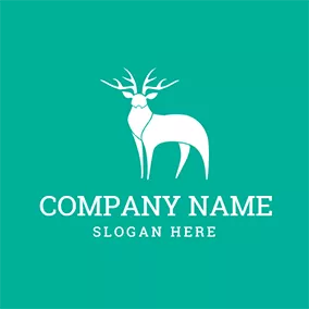鹿Logo White Sika Deer Icon logo design