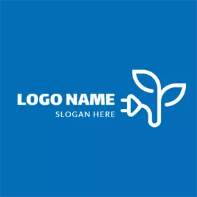 Environment & Green Logo White Sprout and Plug logo design