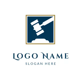 Attorney & Law Logo White Square Gravel logo design