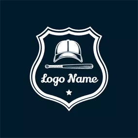Club Logo White Star and Baseball Cap logo design