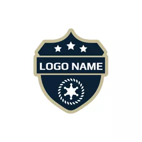 Attorney & Law Logo White Star and Blue Police Shield logo design