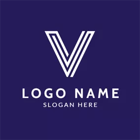 Letter Logo White Stripe Letter V logo design