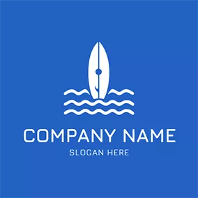 Logótipo Onda White Surfboard and Wave logo design