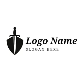 Logótipo Segurança White Sword and Black Badge logo design