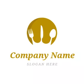 Emblem Logo White Tableware and Crown logo design