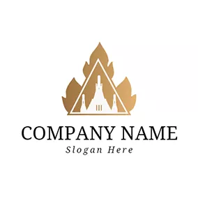 Lotus Logo White Triangle and Yellow Lotus logo design