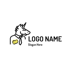 Croissant Logo White Unicorn Cartoon Image logo design
