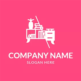 家具ロゴ White Vase and Cabinet logo design