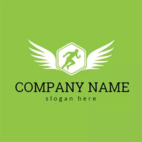 Fast Logo White Wing and Running Man logo design