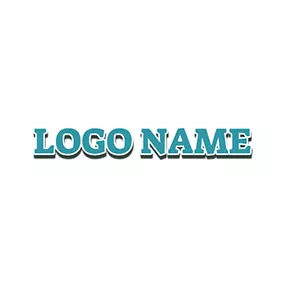 Printing Logo Wide Shadow Green Embroider Font logo design