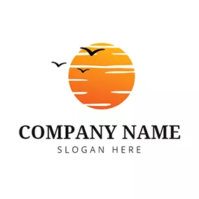 Sunshine Logos Wild Goose and Yellow Sun logo design