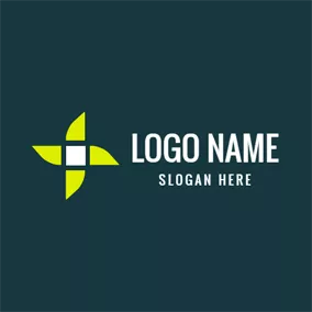 Plus Logo Windmill Shape and Plus logo design