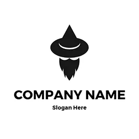 Beard Logo Wizard Hat and Beard logo design