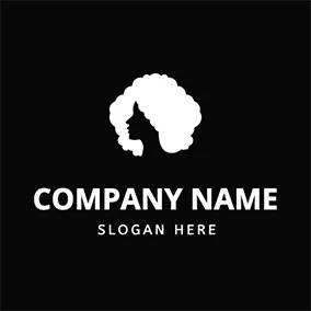 Afro Logo Woman Silhouette Profile logo design