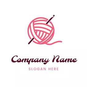 Knitting Logo Wool Ball Needle and Crochet logo design